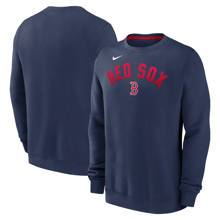 Boston Red Sox Nike Classic Twill Crew Neck Fleece L