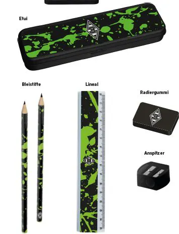 Borussia M'Gladbach Schulset "Colour Spots" 6 tlg. 6 tlg.
