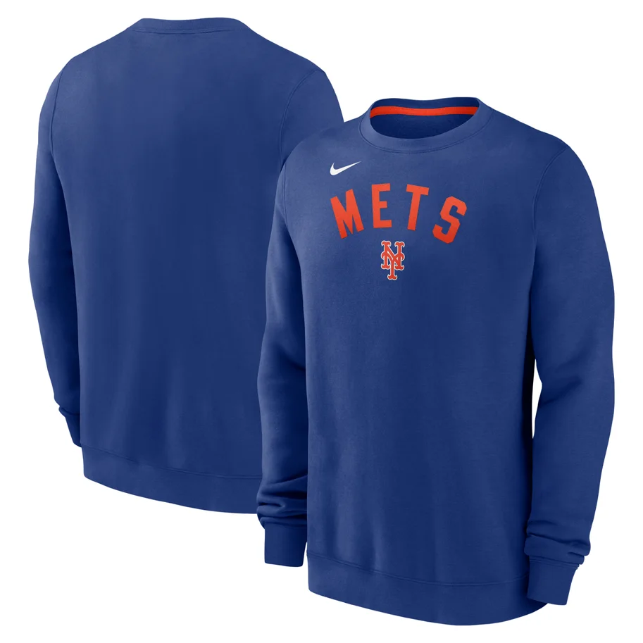 New York Mets Nike Classic Twill Crew Neck Fleece M