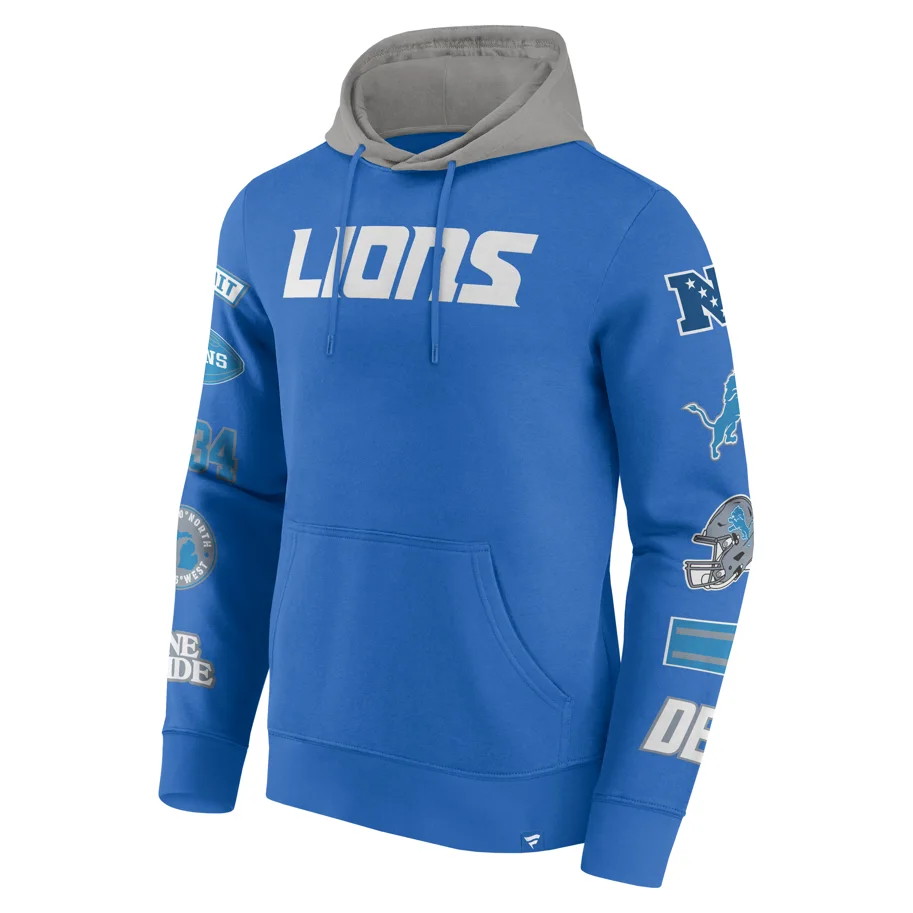 Detroit Lions Patched Out Fleece Hoodie  2XL