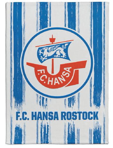 Hansa Rostock Flanell-Fleecedecke Streifen 150x200cm