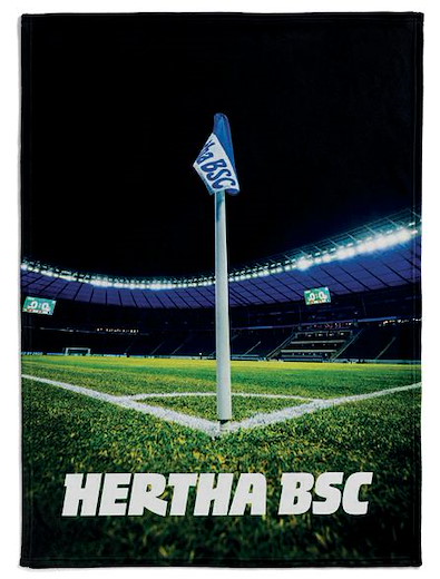 Hertha BSC Fleecedecke Eckfahne  150x200cm