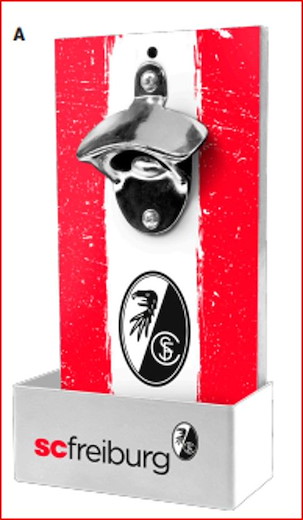 SC Freiburg Wandflaschenöffner "rot-weiß" 