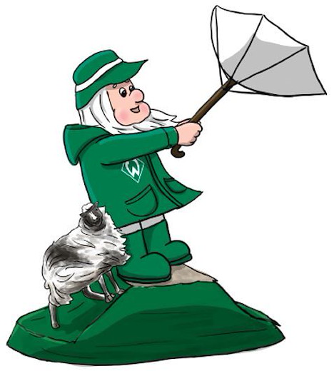 SV Werder Bremen Gartenzwerg Deich 