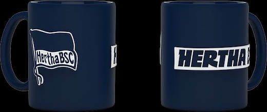 Hertha BSC Tasse Relief Logo Navy 