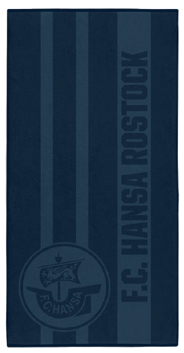 Hansa Rostock Badetuch Streifen navy 