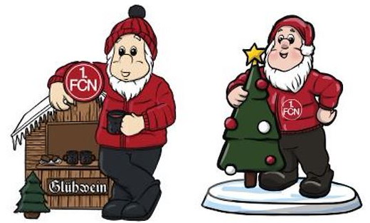 1. FC Nürnberg Weihnachtsfiguren Mini 2er Set 