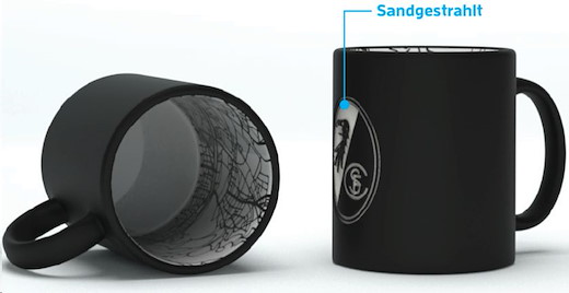 SC Freiburg Tasse "Wappen" Sandgestrahlt 