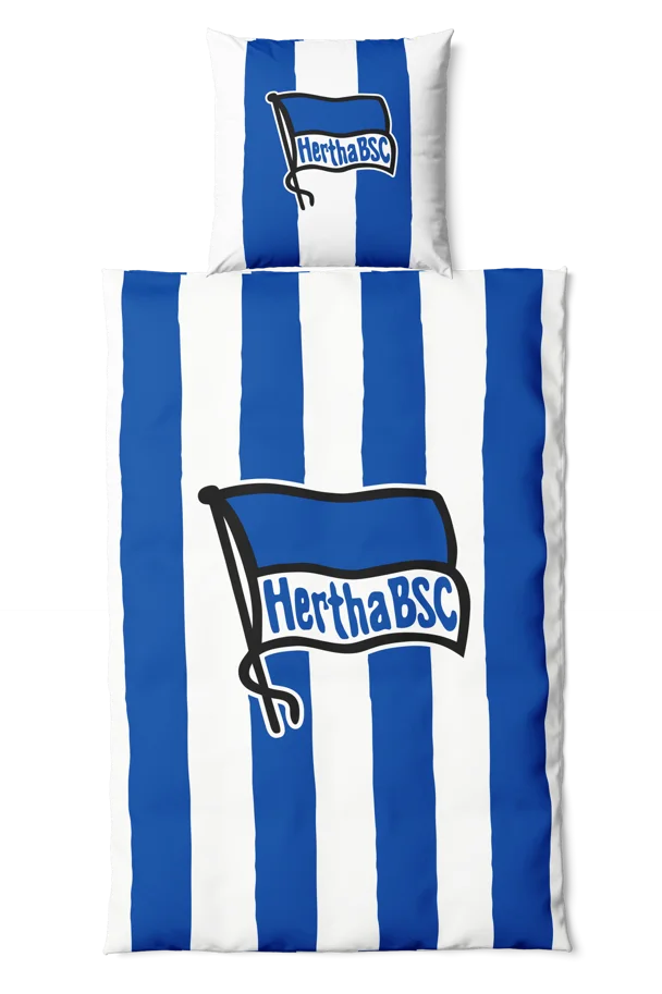 Hertha BSC Bettwäsche blau weiß 135x200, 80x80cm