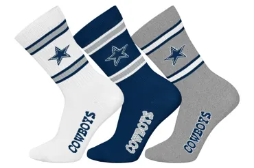 Dallas Cowboys 3pk Crew Socks 35-38