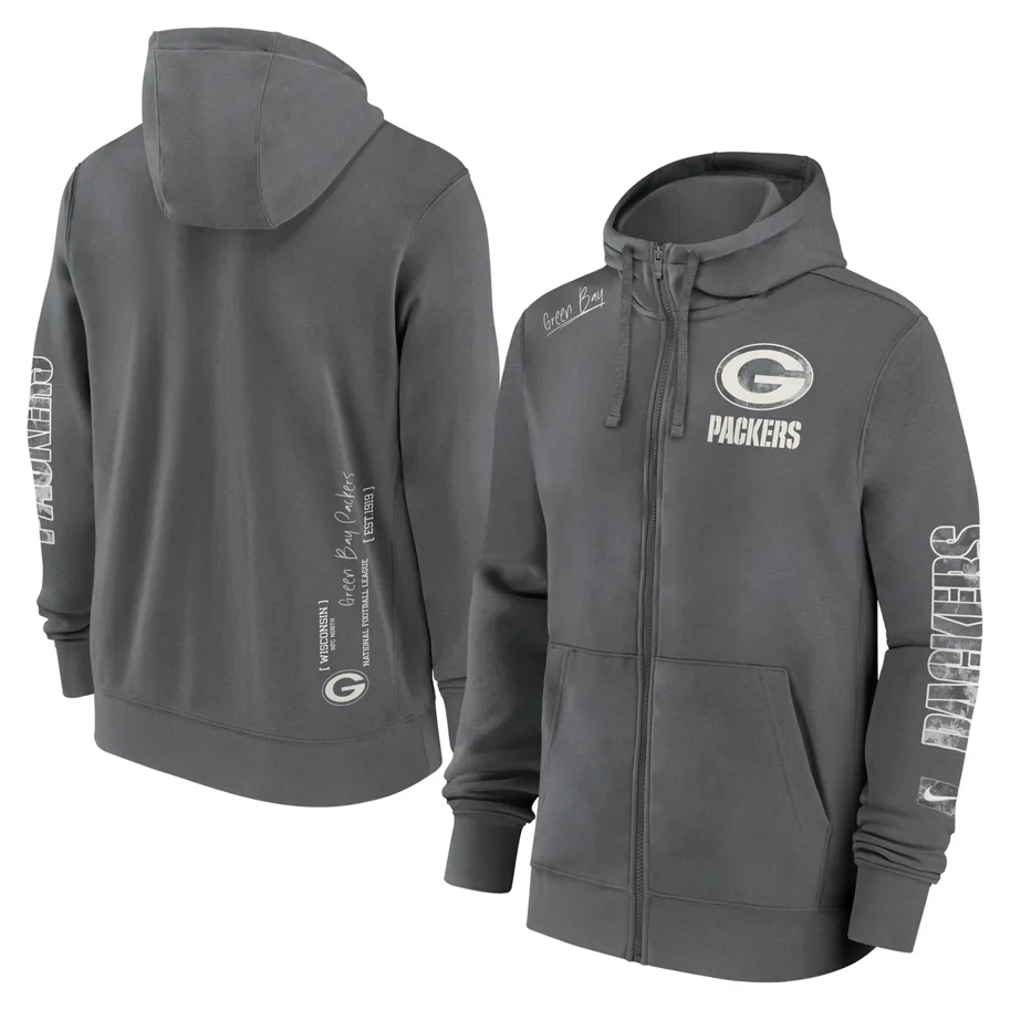 Green Bay Packers Nike Full-Zip Fleece Hoodie M