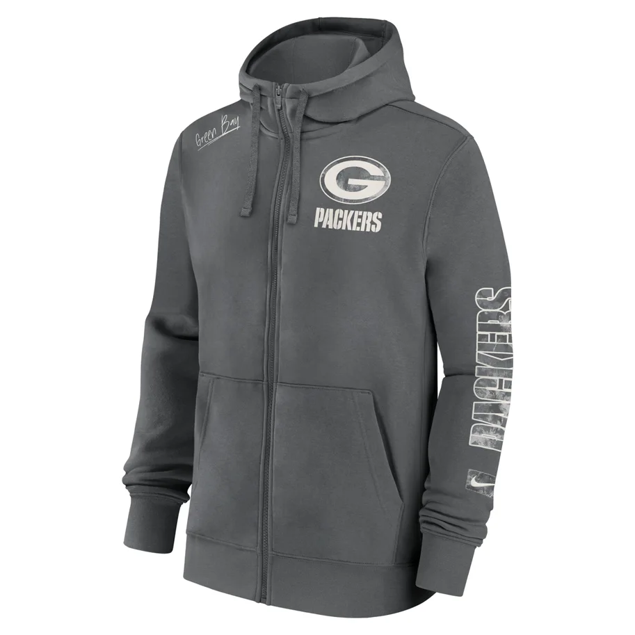 Green Bay Packers Nike Full-Zip Fleece Hoodie M