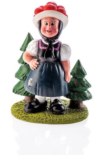 SC Freiburg Gartenzwergin in Tracht 
