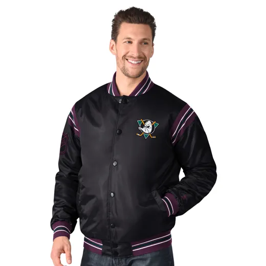 Anaheim Ducks Starter Satin Varsity Jacket M
