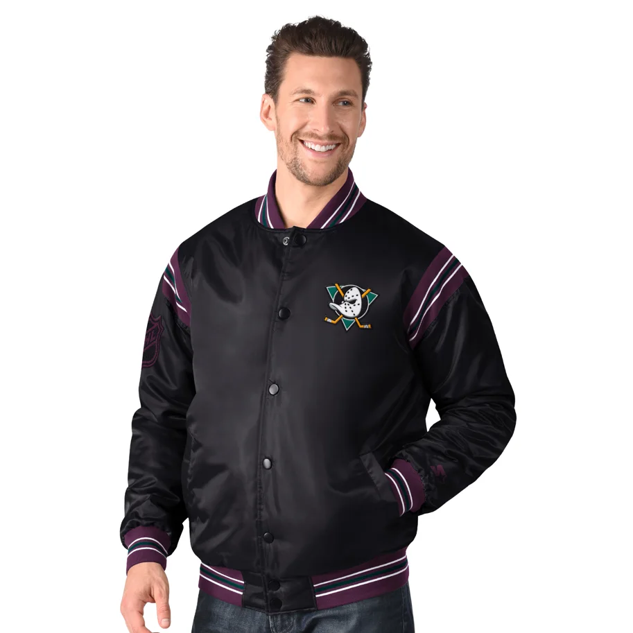 Anaheim Ducks Starter Satin Varsity Jacket L