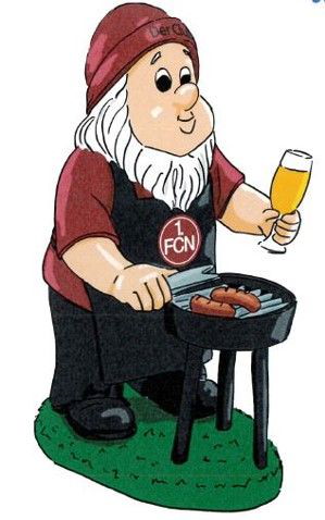1. FC Nürnberg Gartenzwerg Grill Klein
