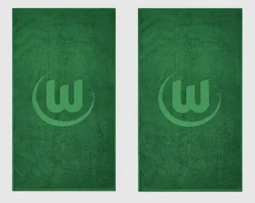 VfL Wolfsburg Gästehandtuch 2erSet Logo Dunkelgrün 2x 30x50cm
