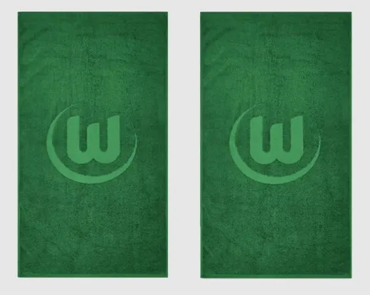 VfL Wolfsburg Gästehandtuch 2erSet Logo Dunkelgrün 2x 30x50cm