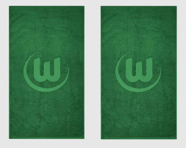 VfL Wolfsburg Gästehandtuch 2erSet Logo Dunkelgrün 