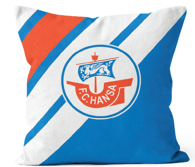 Hansa Rostock Retro Deko-Kissen Streifen  40x40cm