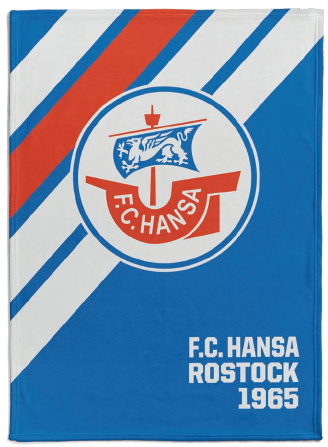 Hansa Rostock Retro Flanell-Fleecedecke Streifen 150x200cm