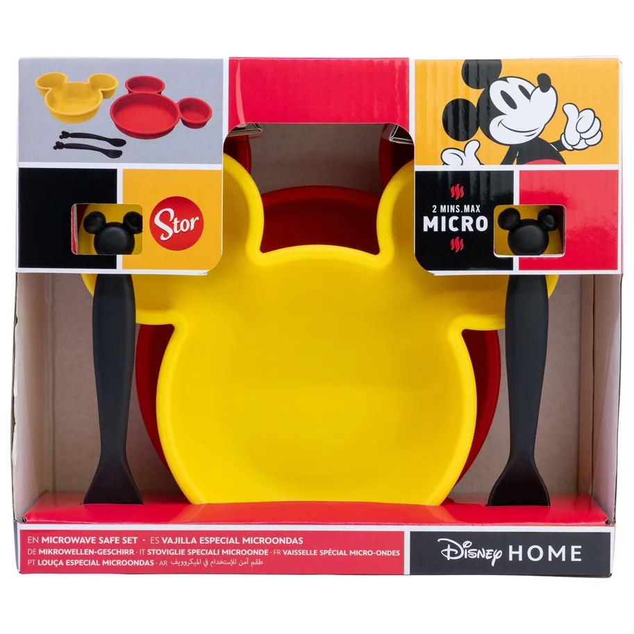 Disney Baby - Mickey Mouse - Geschirrset 4-teilig für Kleinkinder in Geschenkbox