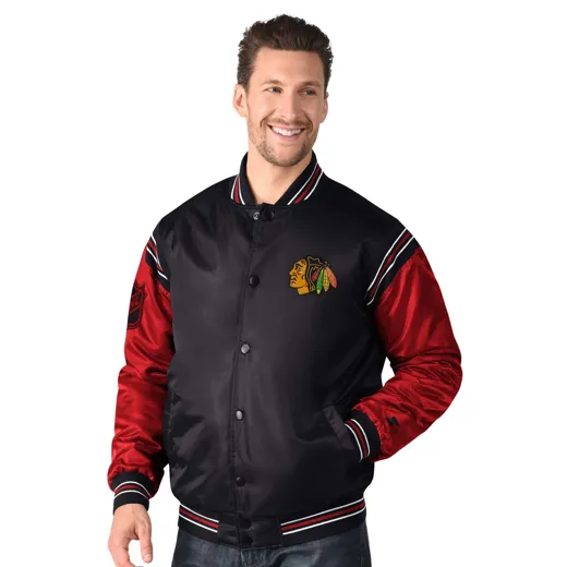 Chicago BlackhawksStarter Satin Varsity Jacket L