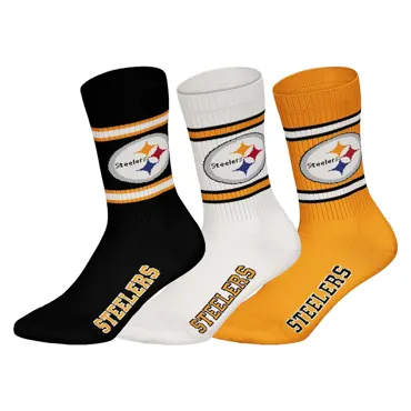 Pittsburgh Steelers 3pk Crew Socks 39-42