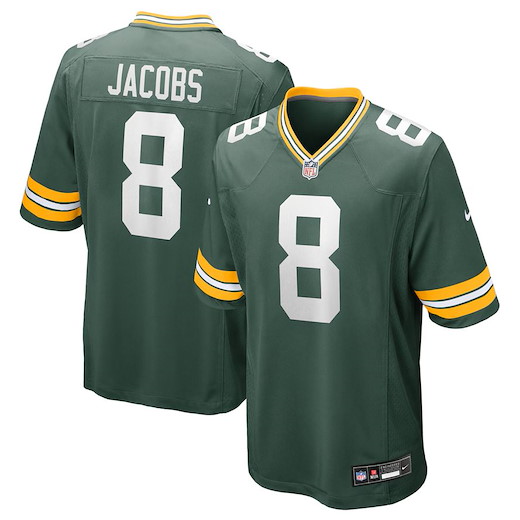 Green Bay Packers Nike Home Jersey Jacobs 8 S