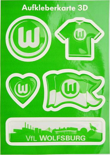 VfL Wolfsburg Aufkleberkarte 3D DIN A6