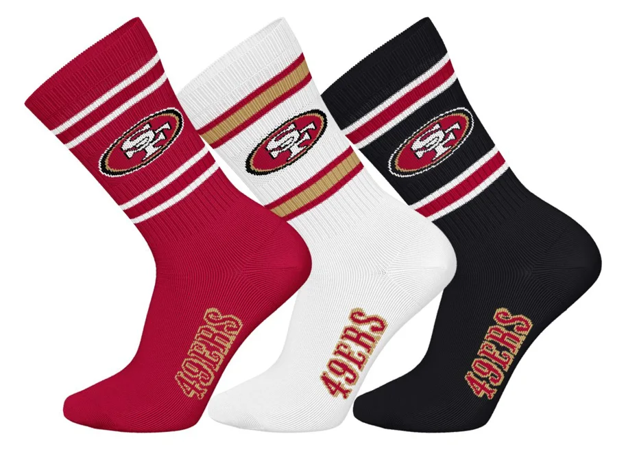 San Francisco 49ers 3pk Crew Socks 43-46