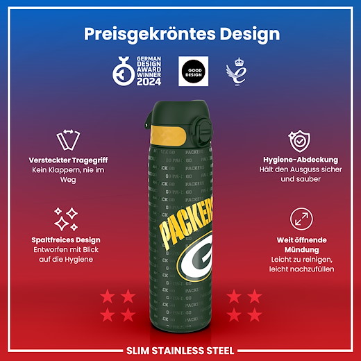 Green Bay Packers Steel Water Bottle 600ml 600 ml