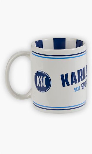 Karlsruher SC Tasse Retro geprägt weiß 