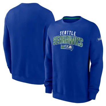 Seattle Seahawks Nike Rewind Club Crew Fleece  L
