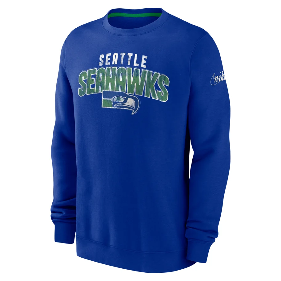 Seattle Seahawks Nike Rewind Club Crew Fleece  L