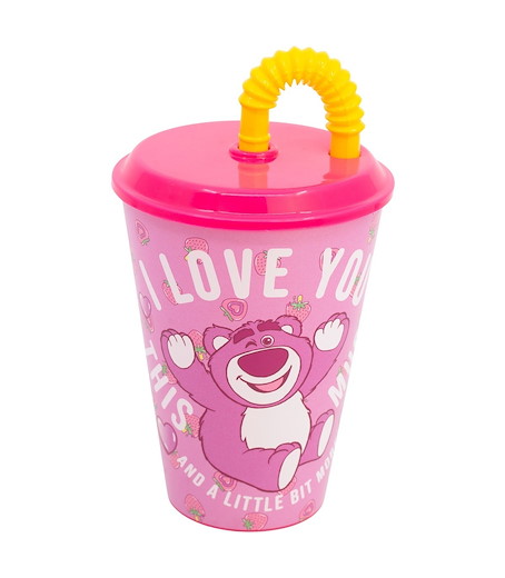 Toy Story Lotso-Becher mit Deckel und Strohhalm, 430 ml