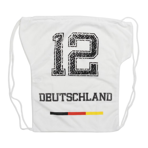 Deutschland Sportbeutel weiß 45x35x1cm