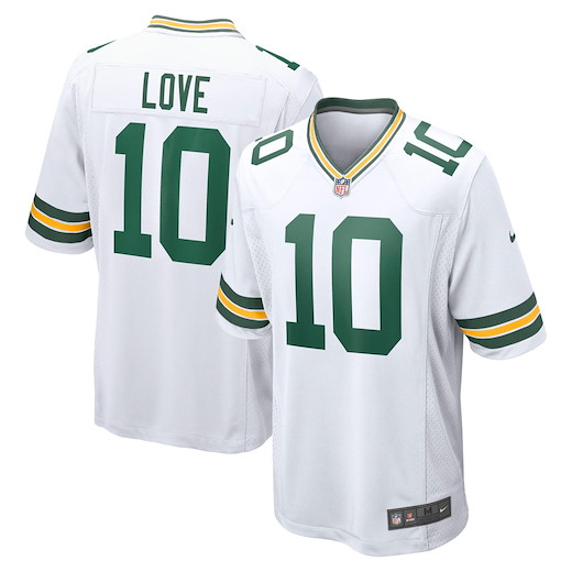 Green Bay Packers Nike Road Jersey Love 10 2XL