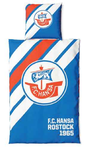 Hansa Rostock Retro Bettwäsche Streifen 