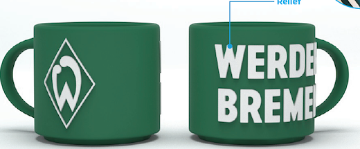 SV Werder Bremen Tasse Relief grün 