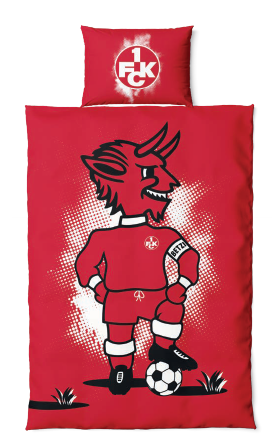 FCK Bettwäsche Teufel/Logo rot 100x135+60x40