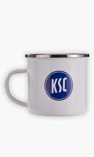 Karlsruher SC Tasse Logo Emaille weiß 