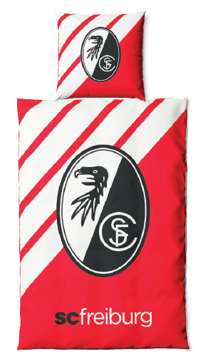 SC Freiburg Bettwäsche GOTS "Streifen Diagonal" 