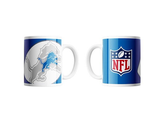 Detroit Lions Classic Mug Shadow Logo & Shield 