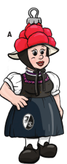 SC Freiburg Christbaumanhänger Tracht 