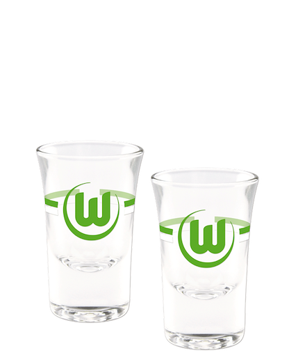 VfL Wolfsburg Schnapsglas grün-weiß, 2er-Set 6,5cl