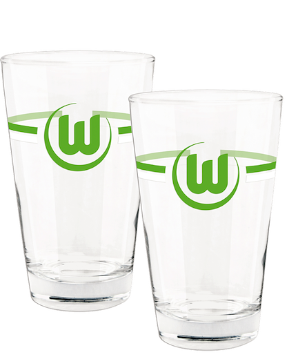 VfL Wolfsburg Trinkglas grün-weiß, 2er-Set 