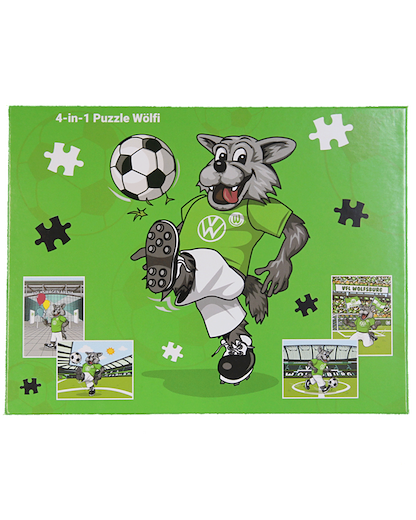 VfL Wolfsburg 4-in-1  Puzzle Wölfi 