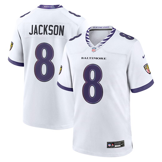 Baltimore Ravens Nike Road Jersey Jackson 8 L