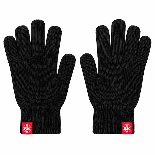 FCK Strickhandschuhe Logo schwarz L